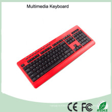 113 Keys Azerty Ultra Slim Wired Multimedia Francês Layout Mini Keyboard (KB-1802M)